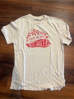 PYKNIC Men’s 'Lost in the Hot Sauce' Graphic Tee - White/Red